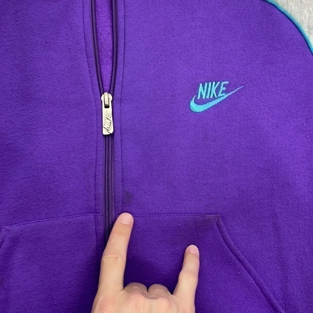 Vintage Nike Track Suit Jacket Purple Gray Blue Tag 80's Medium